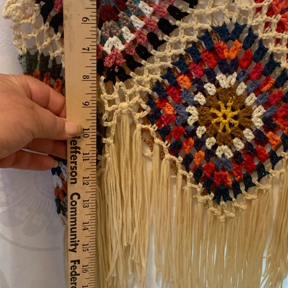 Granny square Colorful Crochet Knit tank Top Era Vanity boho festivals hippie - Picture 10 of 12